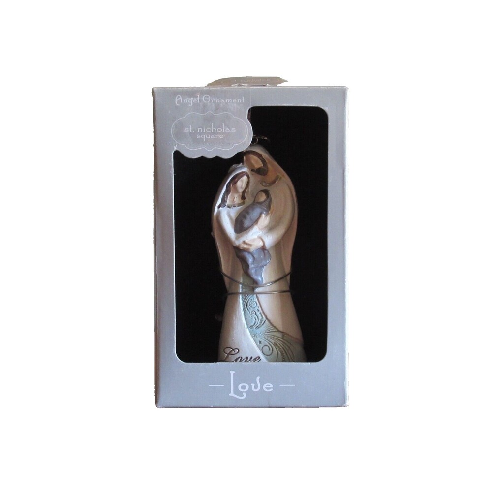 Christmas Angel Ornament St Nicholas Square Love Baby Nativity Jesus Mary Joseph